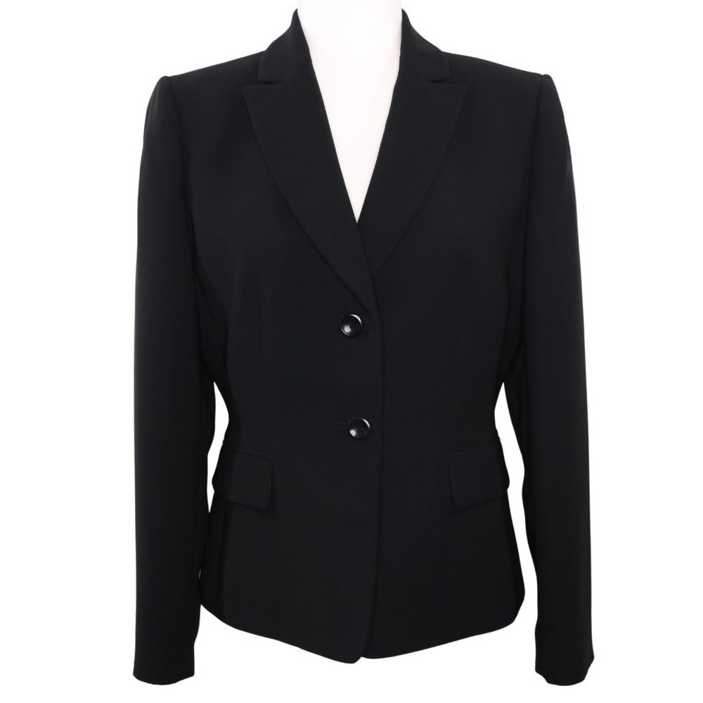 Tahari Arthur S Levine Black Blazer Jacket 2-Button Lined